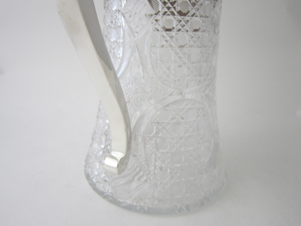 Antique Edwardian Sterling Silver & Cut Glass Lemonade Jug View VIII
