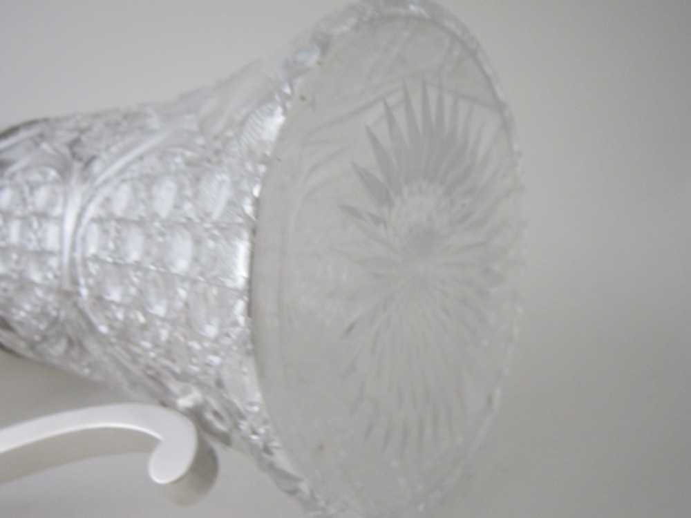 Antique Edwardian Sterling Silver & Cut Glass Lemonade Jug View IX