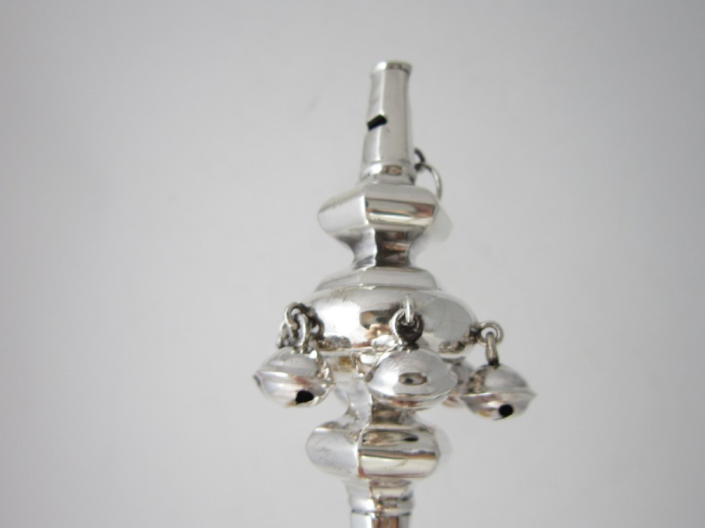 Antique George V Sterling Silver Baby's Rattle - 1924 View IV