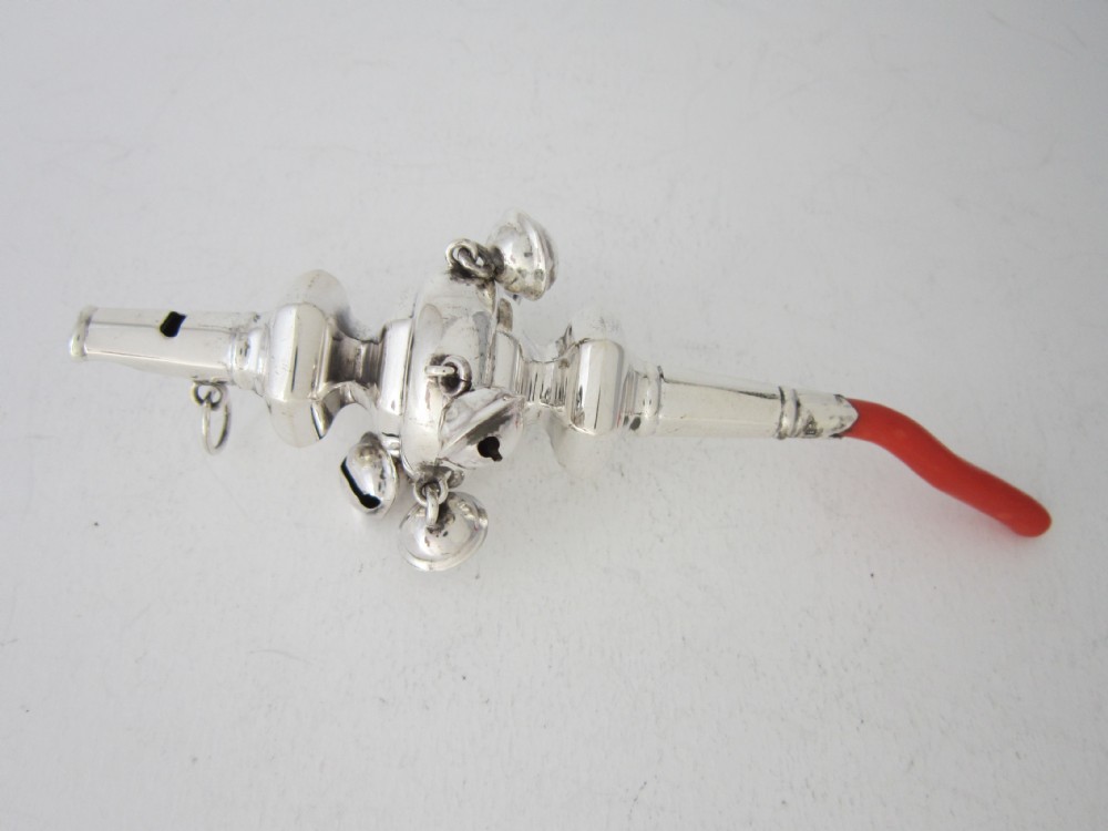 Antique George V Sterling Silver Baby's Rattle - 1924