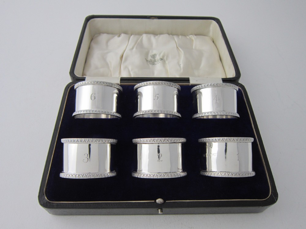 Antique George V Sterling Silver Napkin Rings