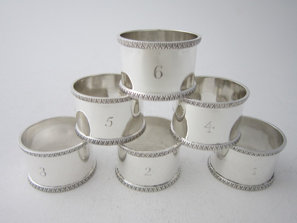 Antique George V Sterling Silver Napkin Rings View III
