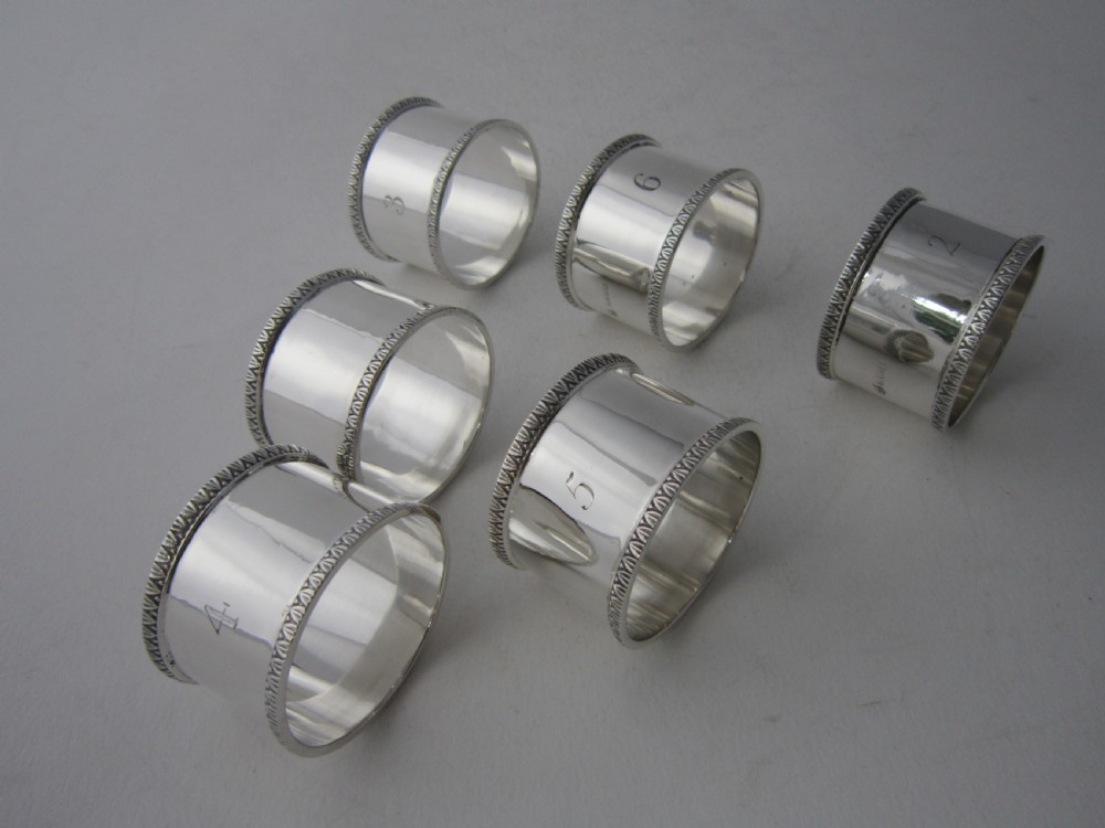 Antique George V Sterling Silver Napkin Rings View IV