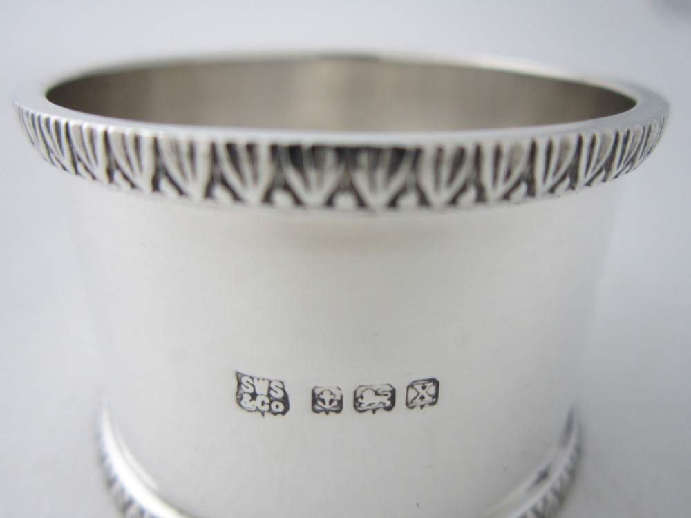 Antique George V Sterling Silver Napkin Rings View V