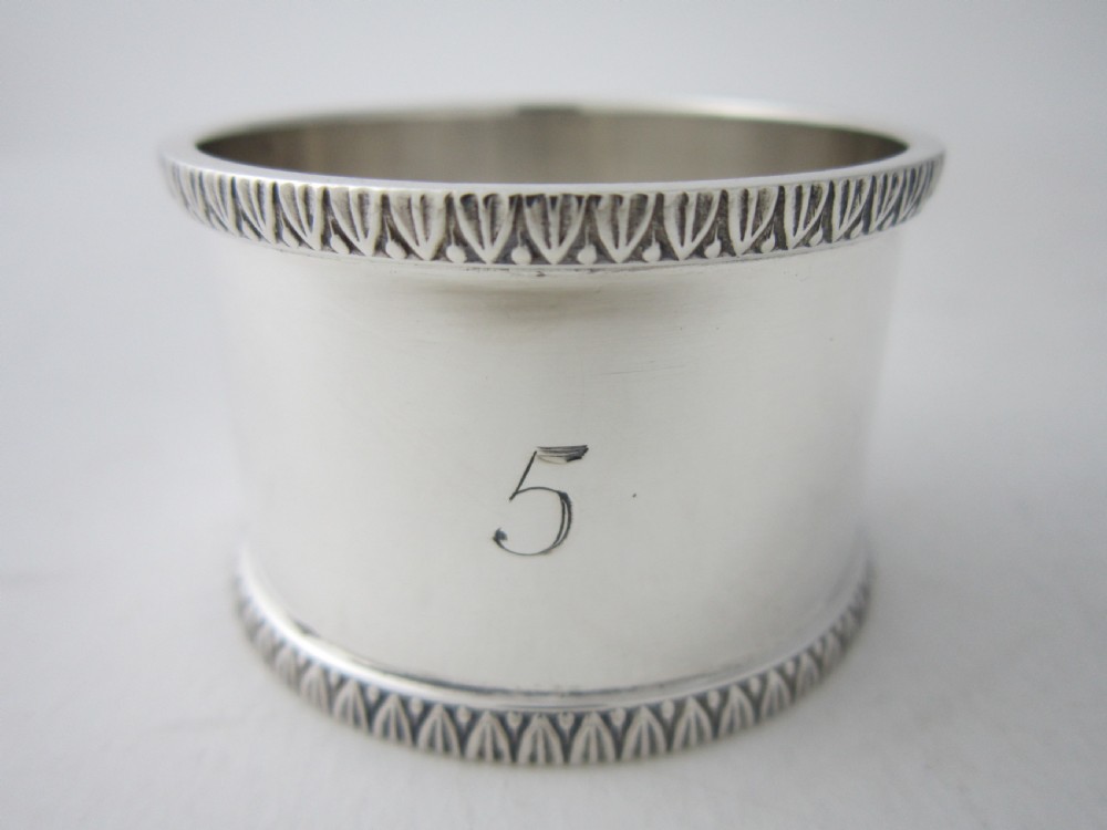 Antique George V Sterling Silver Napkin Rings View VI