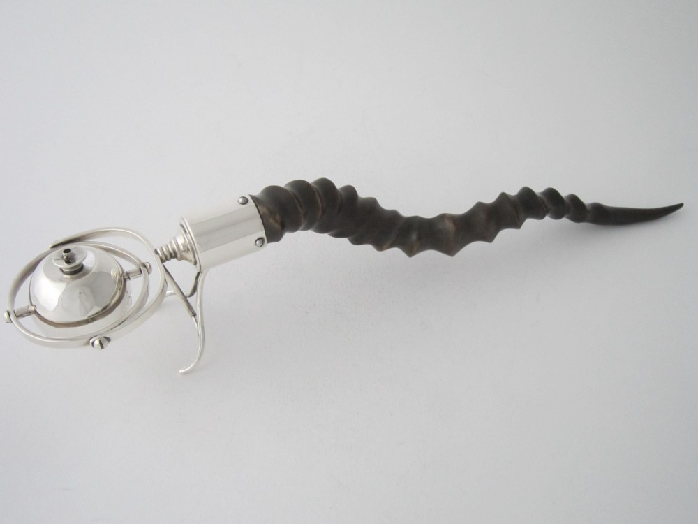 Antique Edwardian Sterling Silver & Horn 