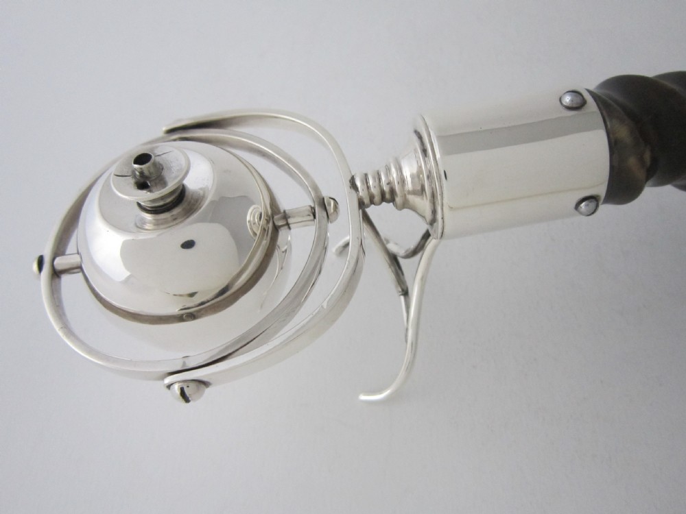 Antique Edwardian Sterling Silver & Horn 