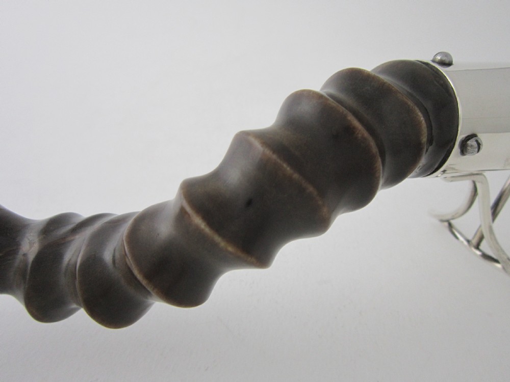 Antique Edwardian Sterling Silver & Horn 