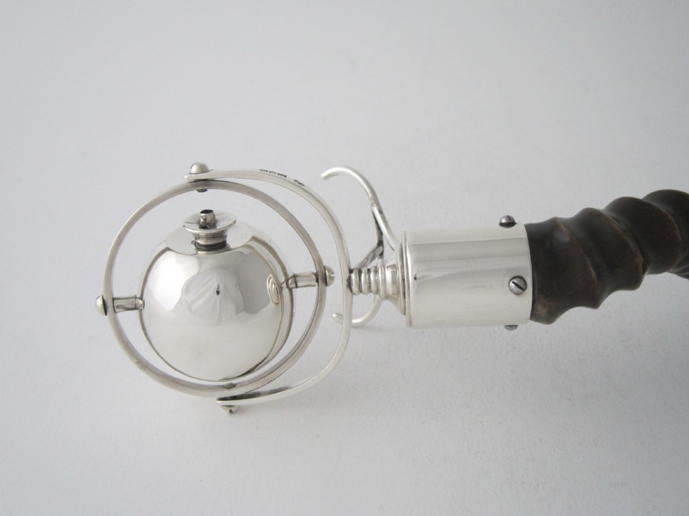 Antique Edwardian Sterling Silver & Horn 