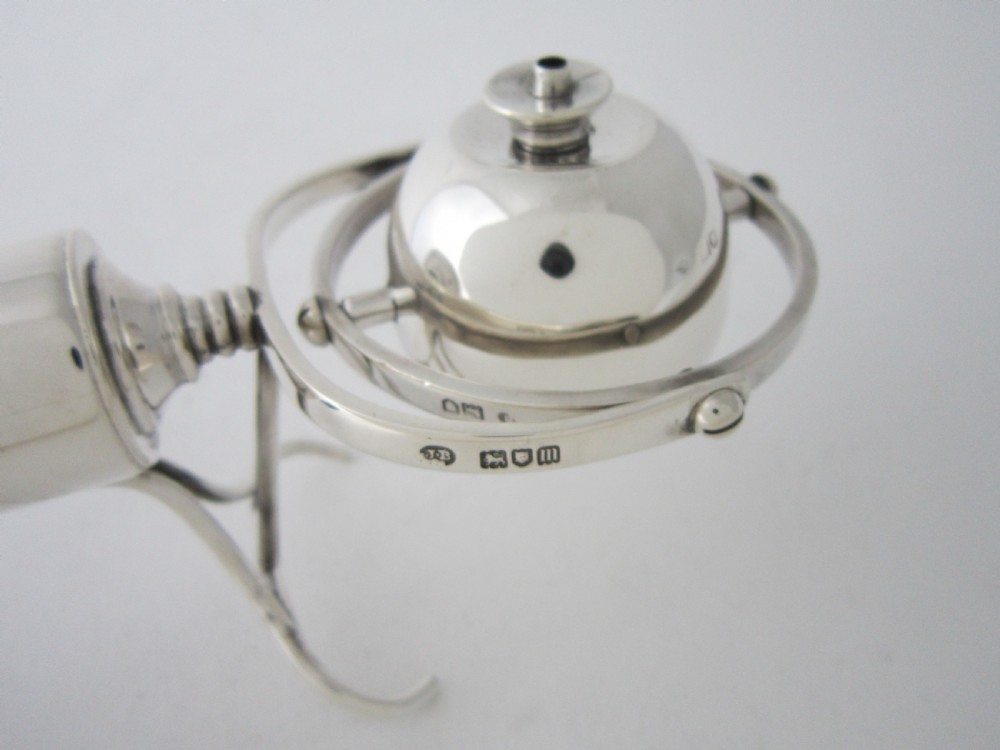 Antique Edwardian Sterling Silver & Horn 
