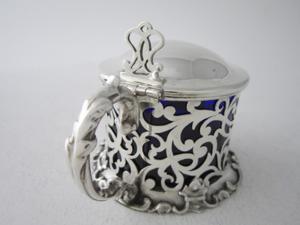 Antique Victorian Sterling Silver Mustard Pot - 1850 View V