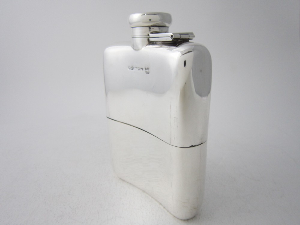 Asprey Antique George V Sterling Silver Hip Flask View III