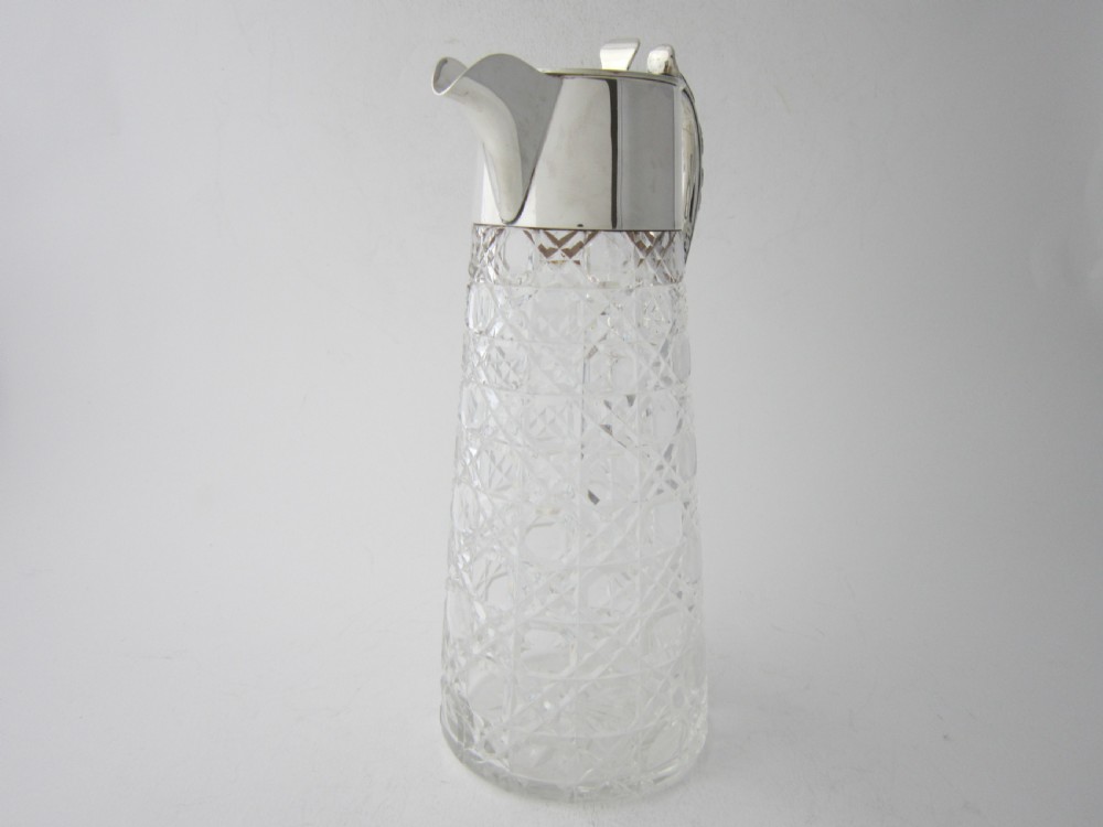 Antique George V Sterling Silver & Glass Claret Jug - 1913 View II