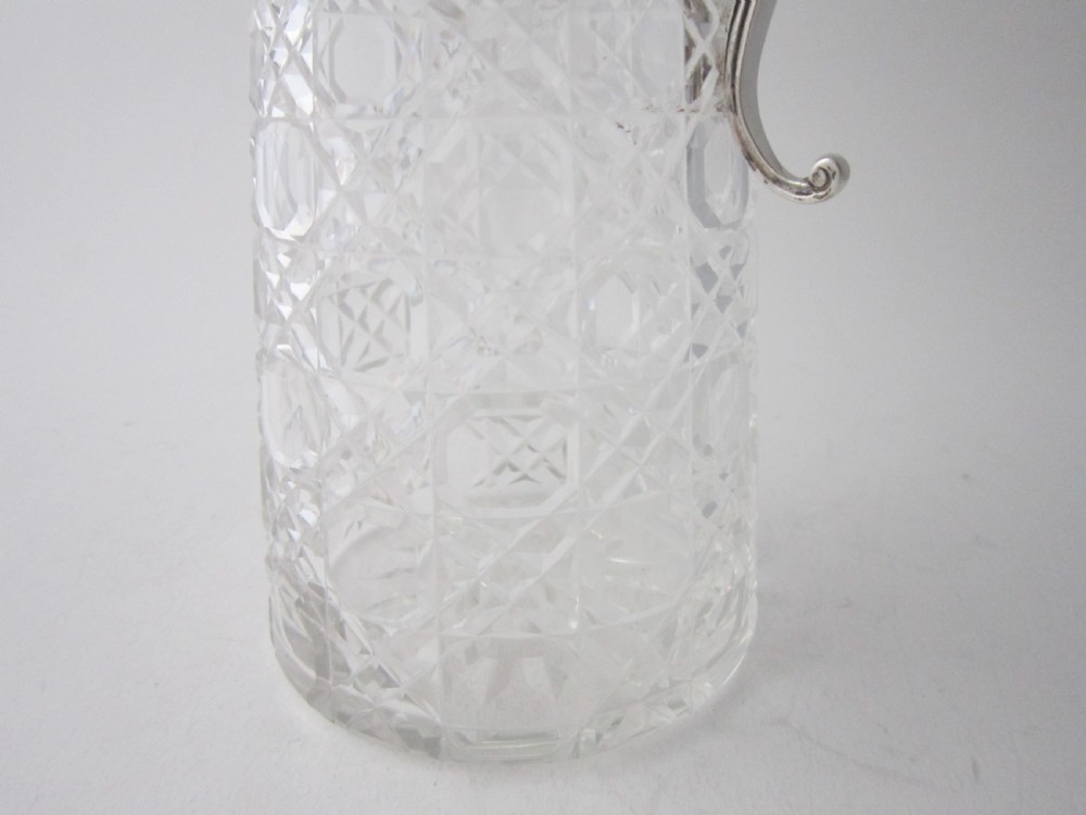 Antique George V Sterling Silver & Glass Claret Jug - 1913 View VII