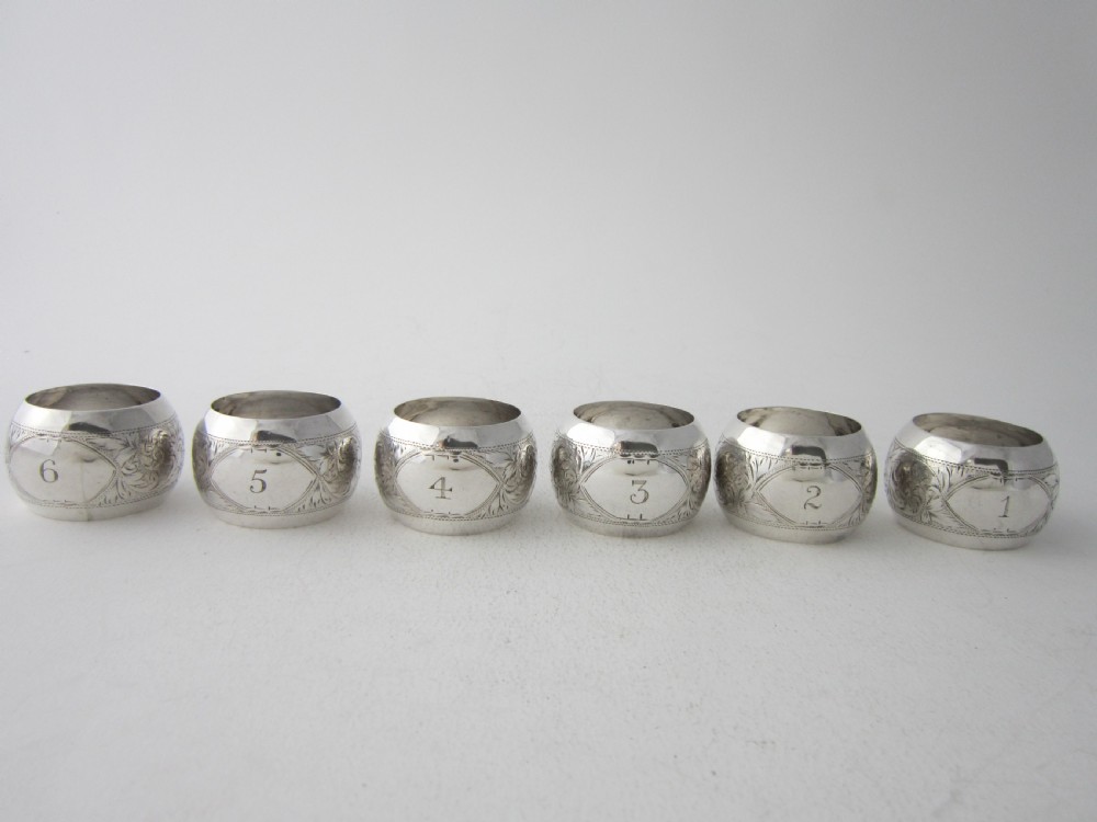 Antique George V Sterling Silver Napkin Rings - 1914 View VI