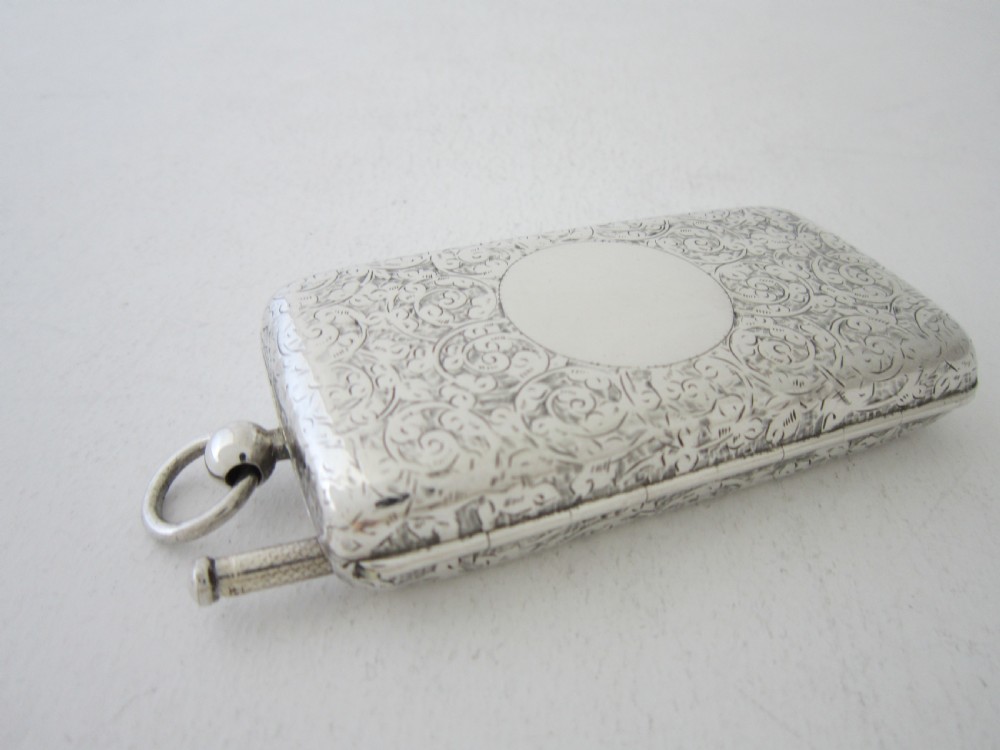 Antique Victorian Sterling Silver Combination Sovereign/Stamp Case View V