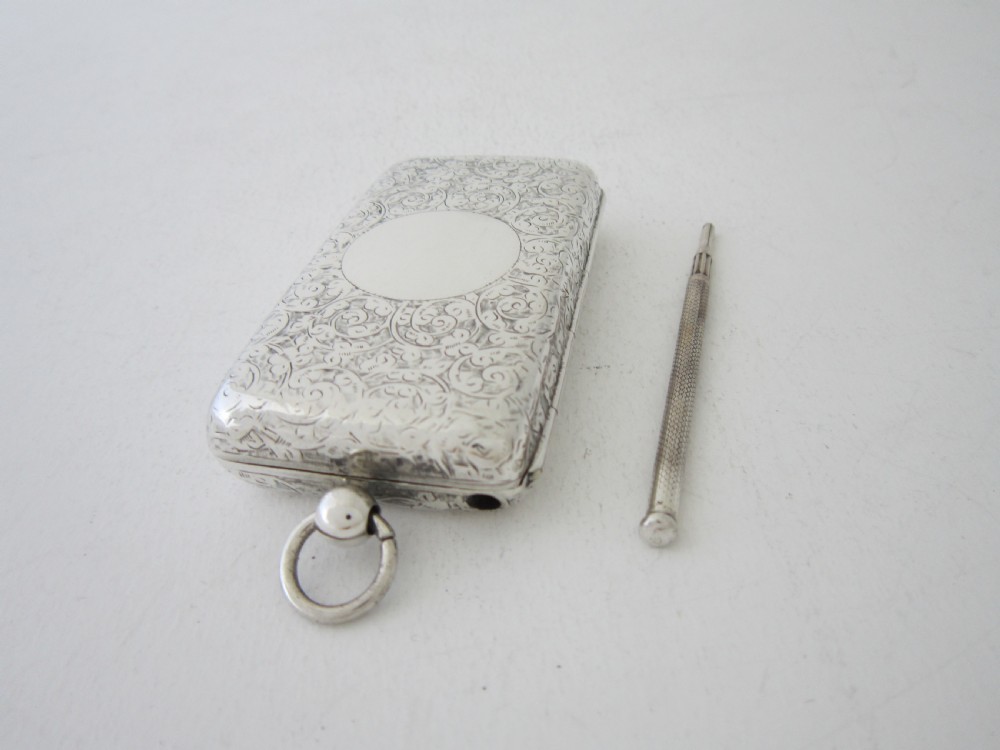 Antique Victorian Sterling Silver Combination Sovereign/Stamp Case View VI