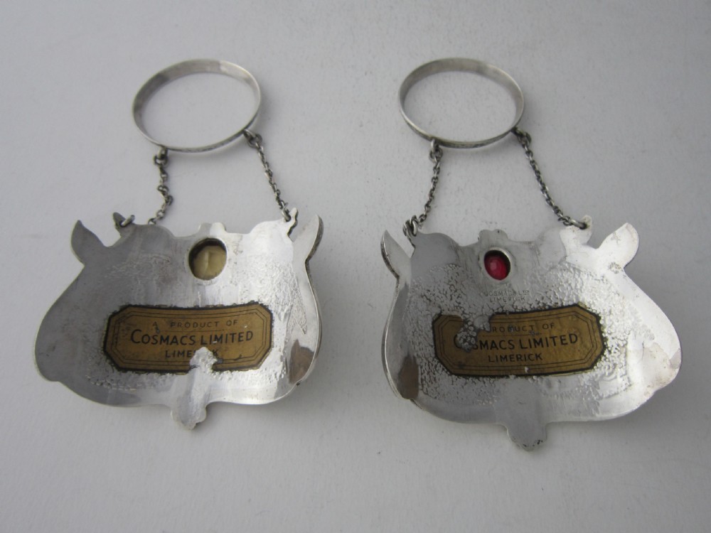 Large Irish Elizabeth II Sterling Silver Wine Labels - 1959 View II