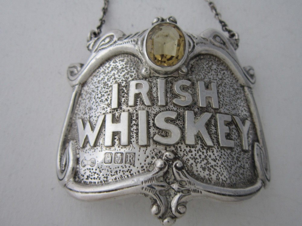 Large Irish Elizabeth II Sterling Silver Wine Labels - 1959 View IV