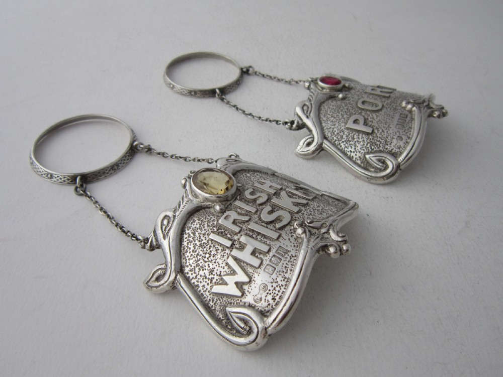 Large Irish Elizabeth II Sterling Silver Wine Labels - 1959 View IX