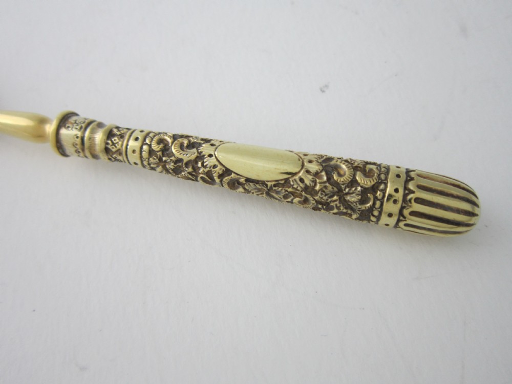 Antique Victorian Sterling Silver Gilt Ice Cream Set View VII