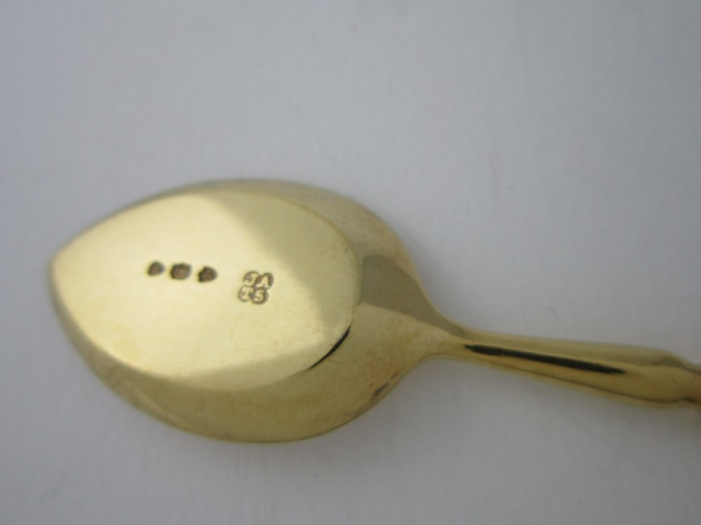 Antique Victorian Sterling Silver Gilt Ice Cream Set View VIII