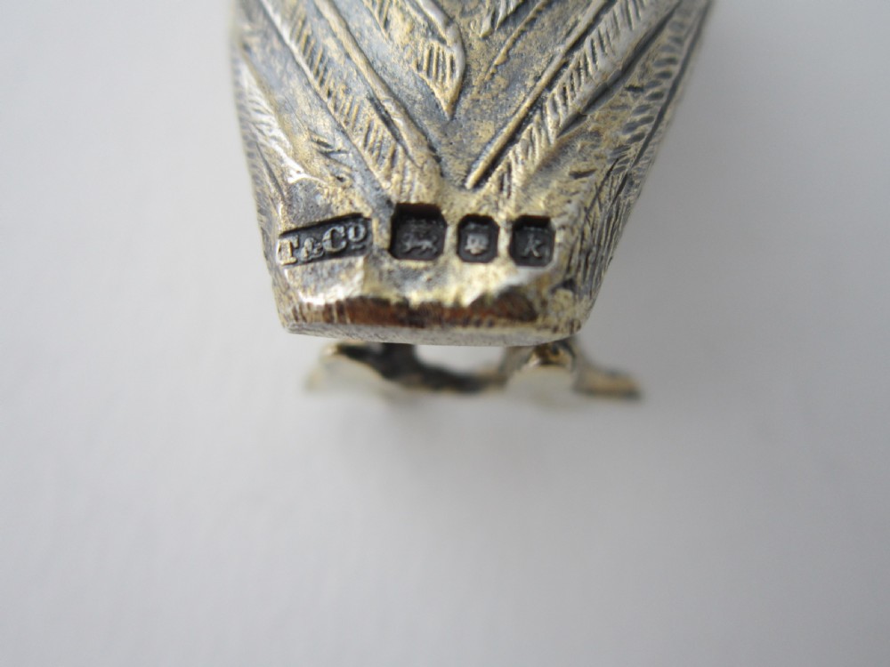 Tiffany Elizabeth II Cast Sterling Silver Owl Salt & Pepper Shakers View IX
