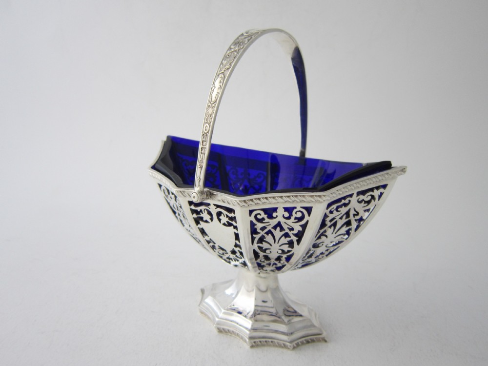 Antique Edwardian Sterling Silver Sugar Basket - 1901