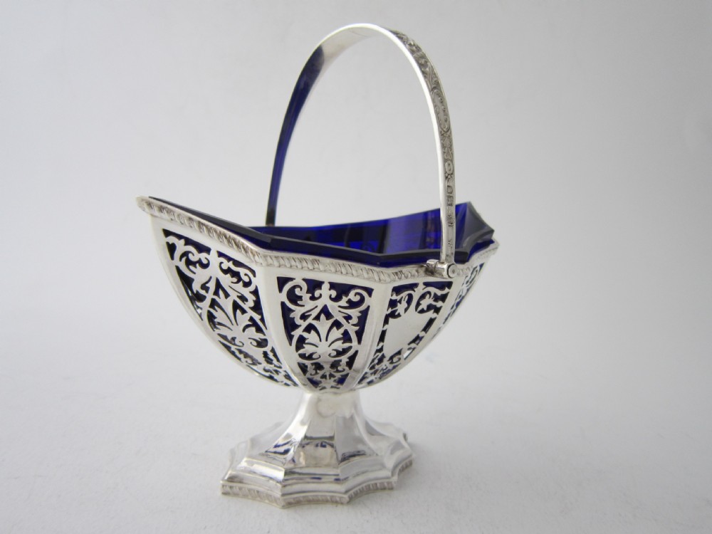 Antique Edwardian Sterling Silver Sugar Basket - 1901 View IV