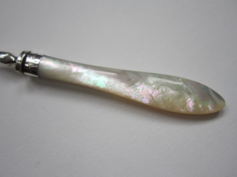Antique George V Sterling Silver & Mother-of-Pearl Cutlery Set View IX