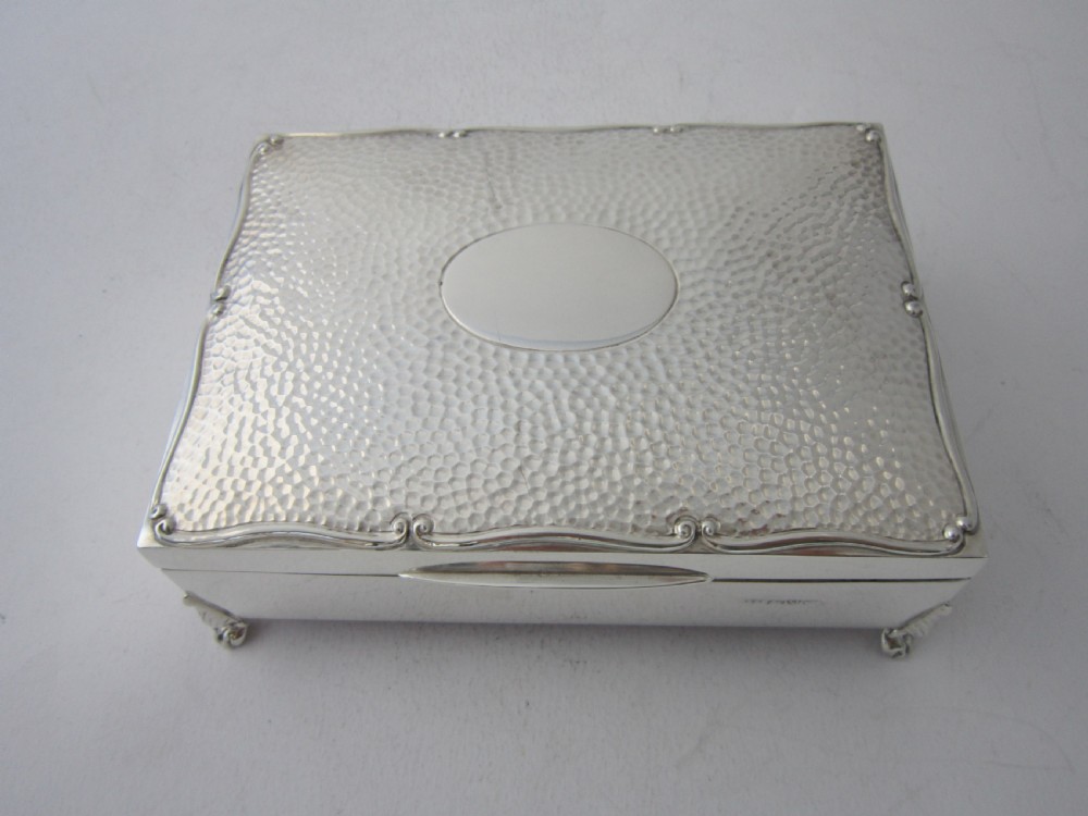 Chester Antique Edwardian Sterling Silver Jewellery Box - 1906 View III