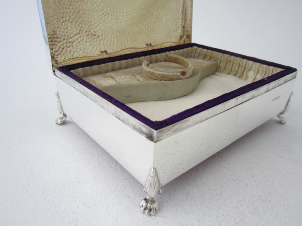 Chester Antique Edwardian Sterling Silver Jewellery Box - 1906 View X