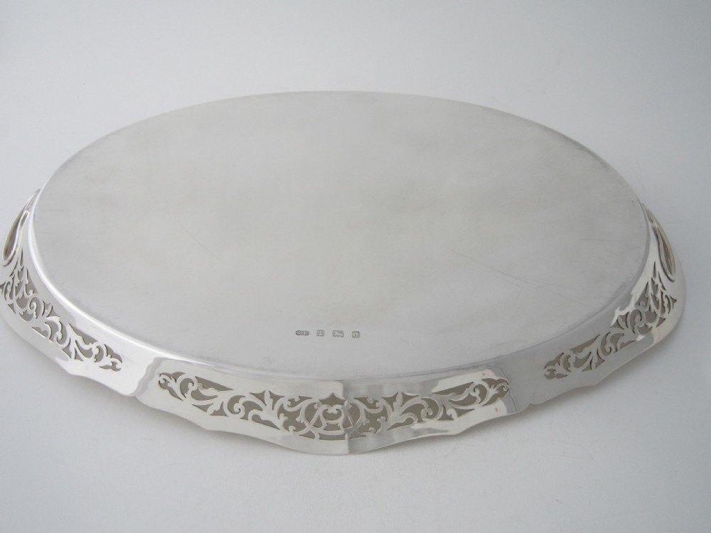 Antique George V Sterling Silver Gallery Tray View VII