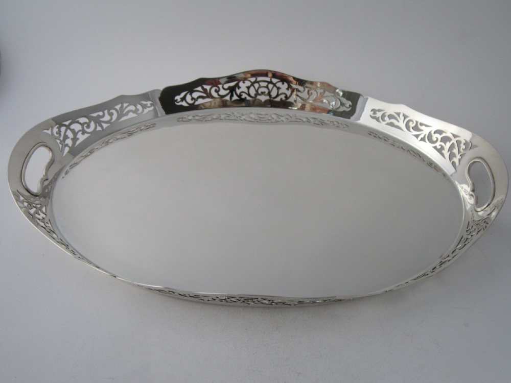 Antique George V Sterling Silver Gallery Tray View IX