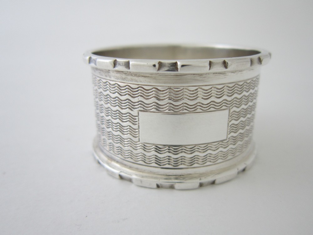 Antique George VI Sterling Silver Napkin Rings - 1939 View V