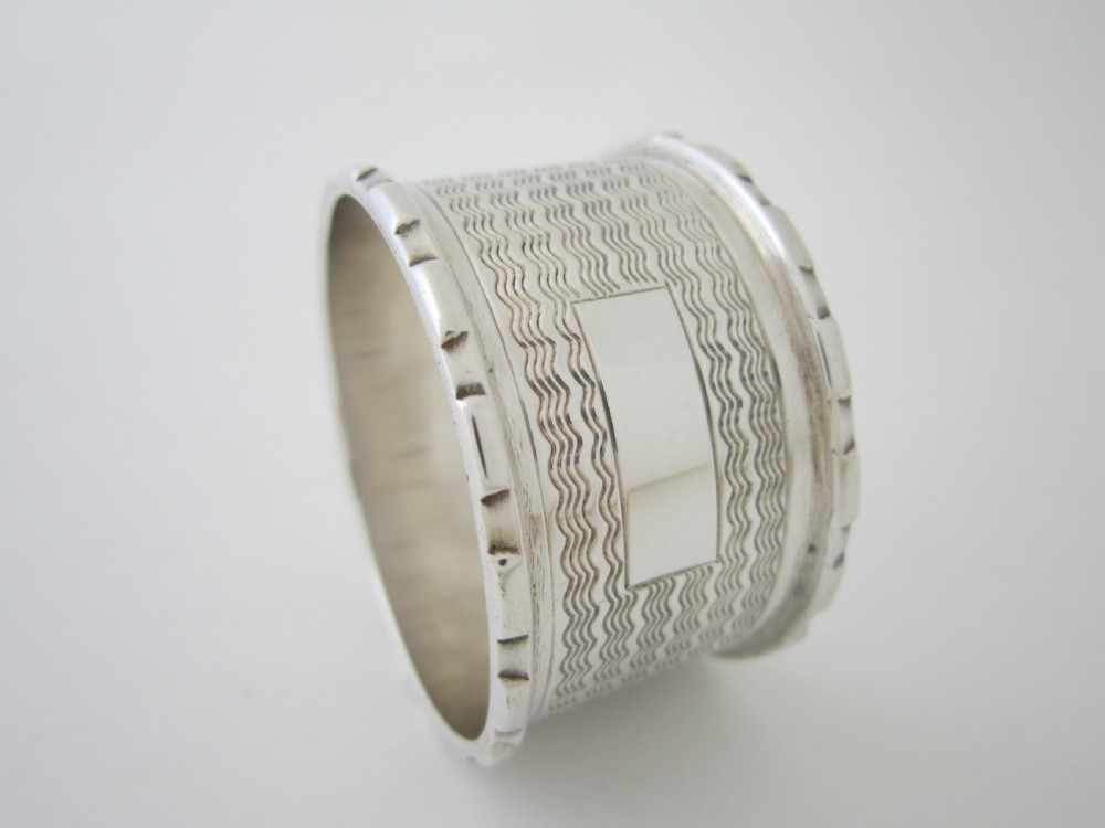 Antique George VI Sterling Silver Napkin Rings - 1939 View VI