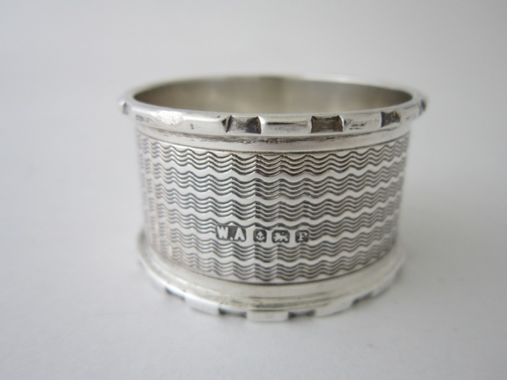 Antique George VI Sterling Silver Napkin Rings - 1939 View VII