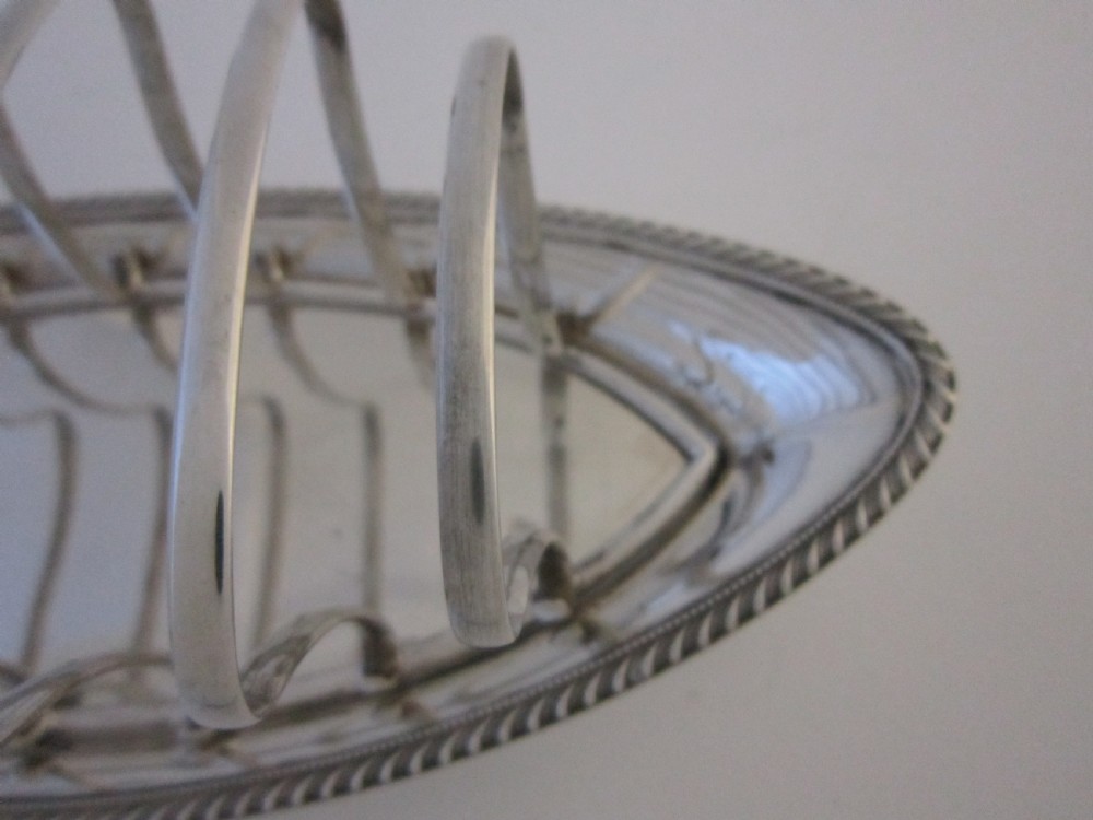 Antique Edwardian Sterling Silver Toast Rack - 1909 View VI