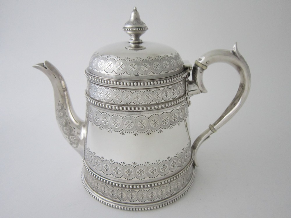 Antique Victorian Sterling Silver Tea & Coffee Set - 1881 View VII