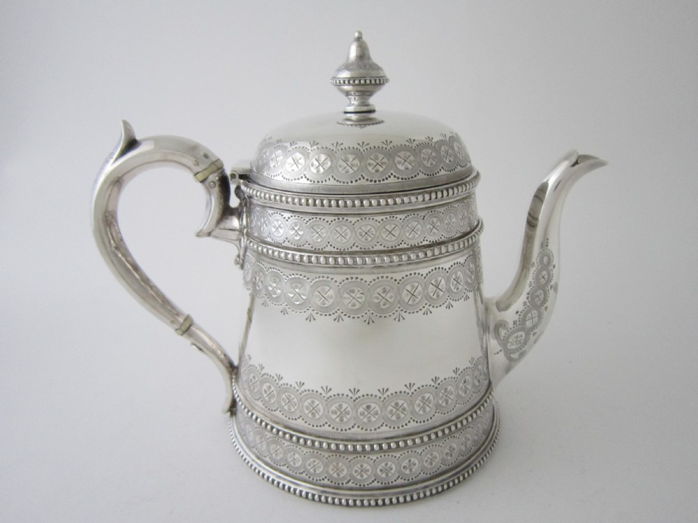 Antique Victorian Sterling Silver Tea & Coffee Set - 1881 View VIII
