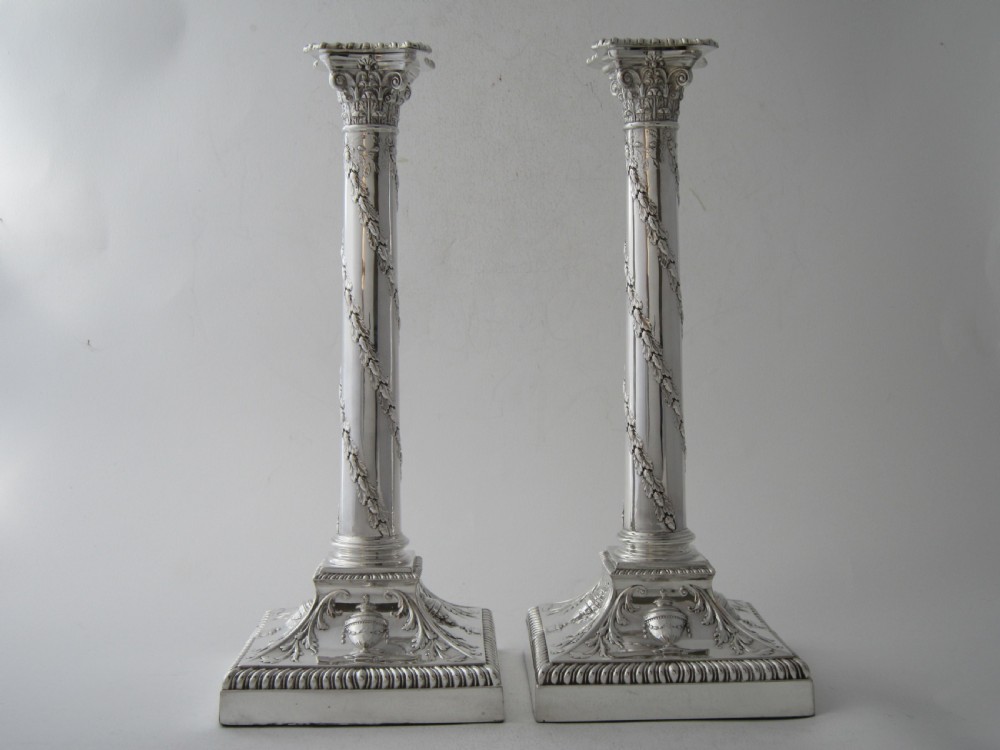 Antique Victorian Sterling Silver Candlesticks - 1893