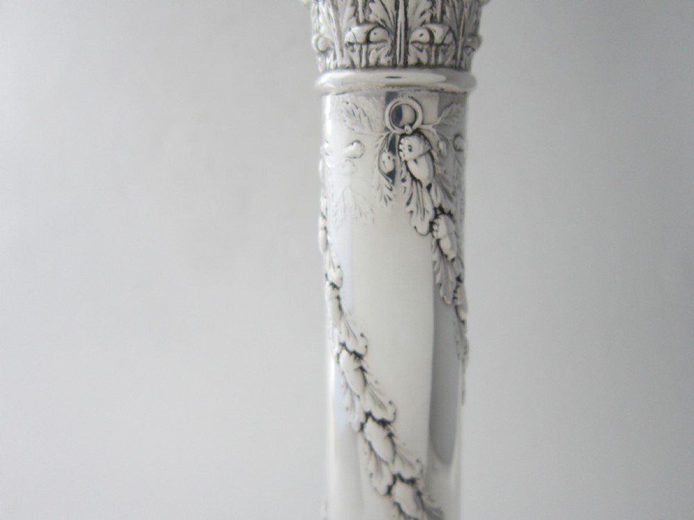 Antique Victorian Sterling Silver Candlesticks - 1893 View VI