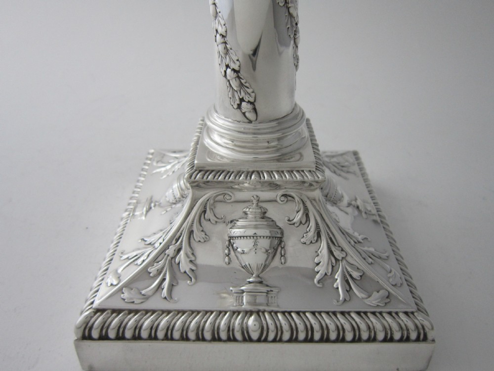 Antique Victorian Sterling Silver Candlesticks - 1893 View VIII