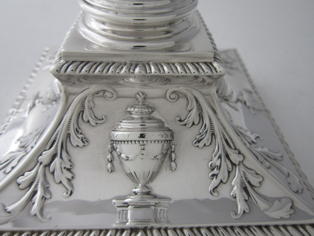 Antique Victorian Sterling Silver Candlesticks - 1893 View X