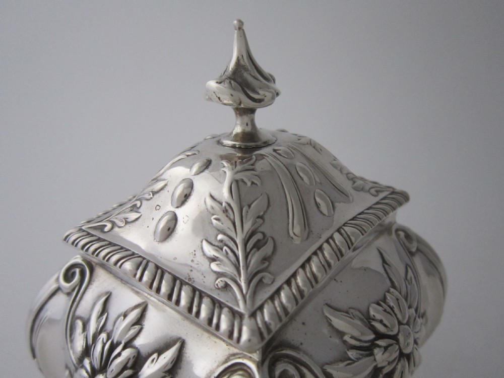 Antique Edwardian Sterling Silver Tea Caddy - 1901 View V