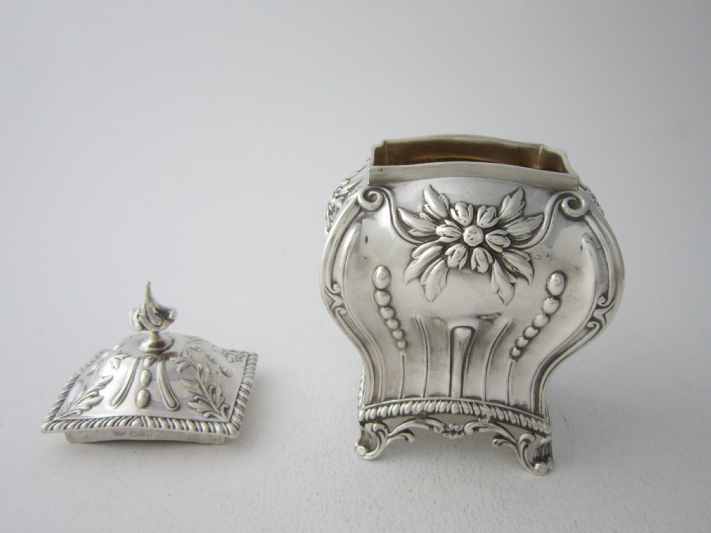 Antique Edwardian Sterling Silver Tea Caddy - 1901 View VII