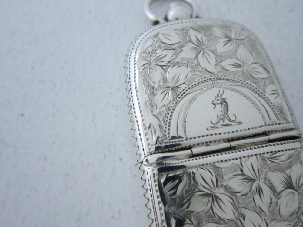 Antique Victorian Sterling Silver Combination Sovereign/Vesta Case - 1896 View V