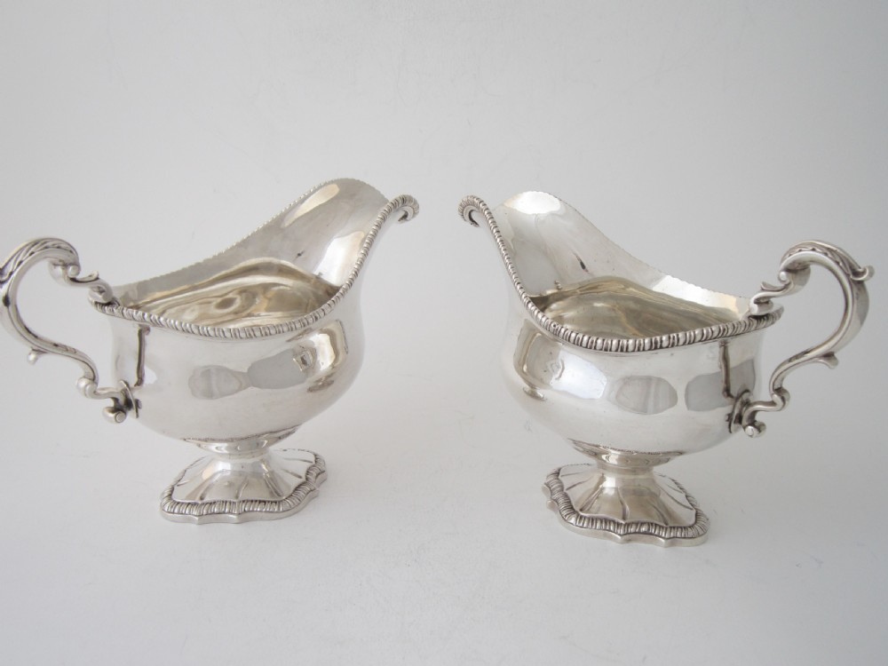 Antique George III Sterling Silver Sauce Boats - 1768