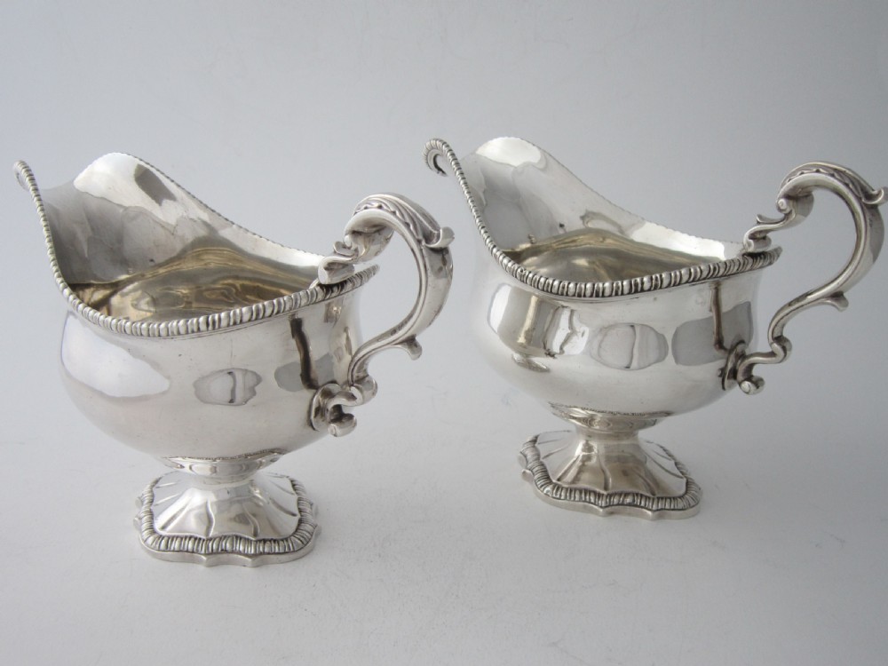 Antique George III Sterling Silver Sauce Boats - 1768 View II