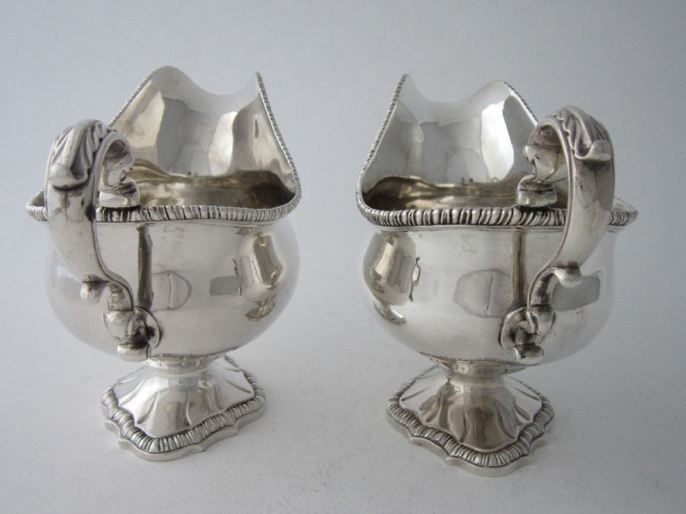 Antique George III Sterling Silver Sauce Boats - 1768 View III
